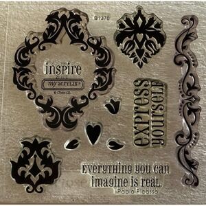 Close To My Heart CTMH My Acrylix Clear Stamp Set‎ Frames Tags Borders Theme